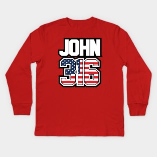 JOHN 3:16 Bible Verse America Kids Long Sleeve T-Shirt